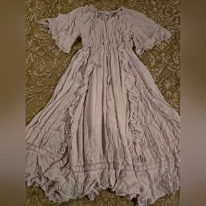 Ivy City Co Blush Ruffle Maxi Dress